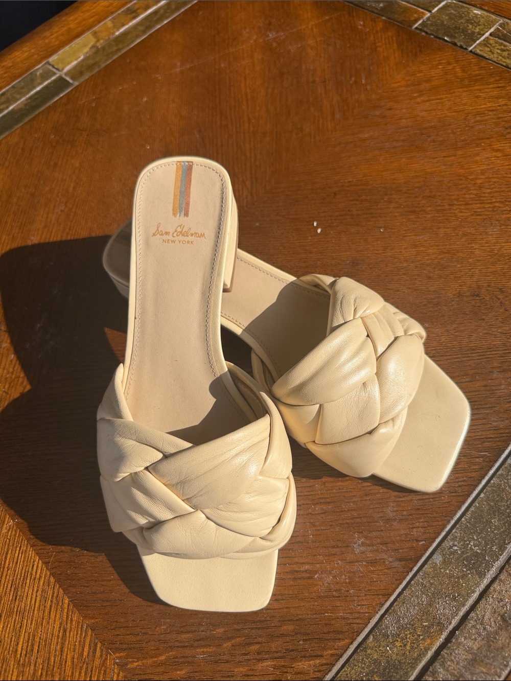 Sam Edelman Cream Braided Leather Sandals